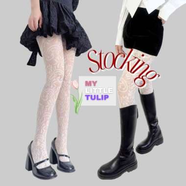 Stocking Pantyhose Jaring Fishnet Sulur Cantik Brukat Brokat Celana / Stoking Panjang Wanita Renda P