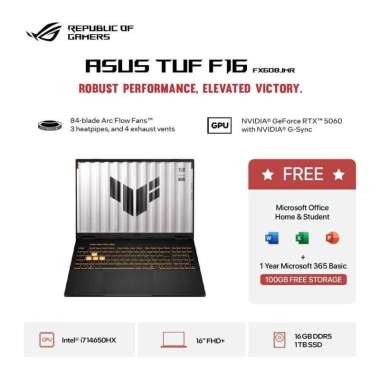 Laptop Asus TUF Gaming F16 FX608JMR-I7N56J6G-HM Intel Core i7-14650HX ram 16GB ssd 1TB RTX 5060 16" 