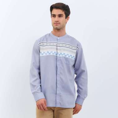 M231 Kemeja Pria Koko Panjang Biru 0417 Dewasa-M