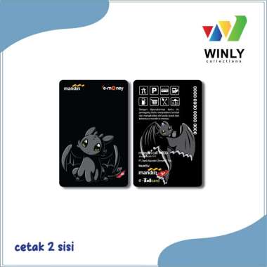 Mandiri E-Money Custom Naga Toothless lucu Emoney Tapcash BRIZZI - 2 SISI BRIZZI GLOSSY EMBOSS