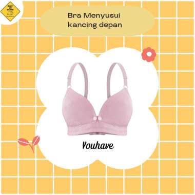 Youhave Bra Menyusui Kancing Depan 100121 Pink Size 36