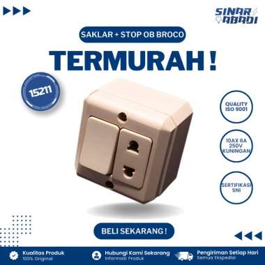 Broco Stop Kontak + Saklar OB / Outbow Cream 15211