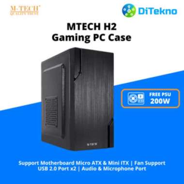 M-TECH H2 Gaming PC Case with PSU Black