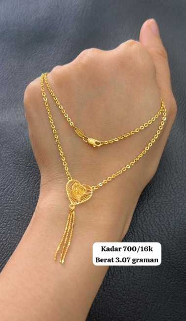 kalung emas liontin kendari emas asli kadar 700 mewah hadiah ultah