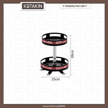 KOTAKIN Rak Susun Toples Kue Jajan Lebaran Idul Fitri Aesthetic Snack Tray Set Rangka Besi 2 Susun
