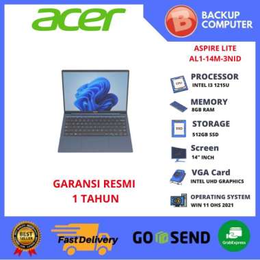 LAPTOP ACER ASPIRE LITE AL1-14M-3NID INTEL I3 1215U 8GB RAM