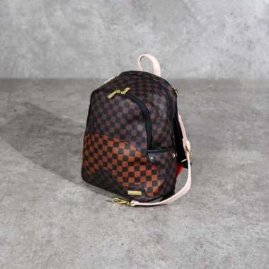 Tas SPRAYGROUND BANDOLERO NOUVEAU CHECKER BROWN MINI BACKPACK 100% ORIGINAL 31X26X13CM
