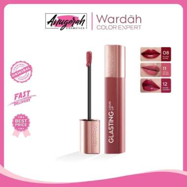 Wardah Glasting Liquid Lip - Hi-Pigmented Glass Color, Ringan, Tidak Lengket, Transferproof 06 Ruby 