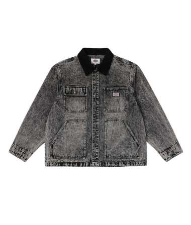 DICKIES - Men's Denim Chore Coat Jacket - Jaket Pria LIGHT GREY DENI L