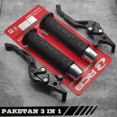 Paket 3in1 Handgrip RCB HG55 + Handle Rem Cnc + Jalu Stang Chrome Universal Buat Semua Motor BEAT FI