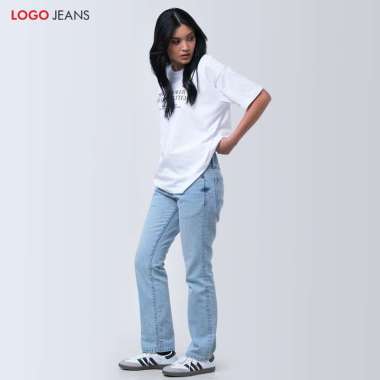 Logo Jeans Kaos Wanita Oversize Xyla Offwhite 12872L4OW ML Offwhite