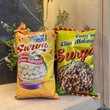 Surya Kacang Telur & Kacang Salut Asli Makassar - Oleh-Oleh Camilan Khas Makassar 250gr Kacang Telur