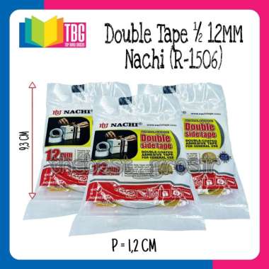 5 ROLL DOUBLE TAPE 1/2 X 12MM NACHI (R-1506) / DOUBLE SIDE TAPE/ DOUBLE COATED ADHESIVE TAPE NACHI (