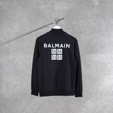 Jaket BALMAIN BB EMBROIDERY LOGO WHITE BLACK ZIP JACKET 100% ORIGINAL S