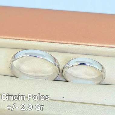 Cincin Belah Rotan Polos Putih 750 kadar 17k sz17-2,22gr
