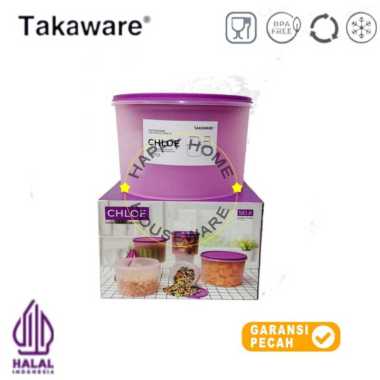 TAKAWARE CHLOE Set Wadah Makanan Plastik Food Container | Sealware | Toples plastik 5pcs + Tas Ungu