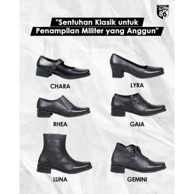 Army86 Sepatu PDH Pantofel Wanita kulit Sapi asli Polwan Bhayangkari Psh Kowad Persit Secwan LUNA 41