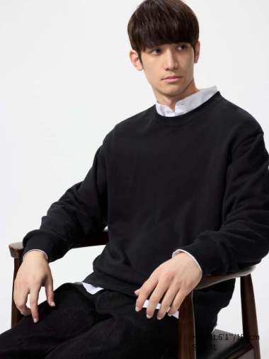 UNIQLO sweater Sweatshirt Pria Lengan Panjang BLACK M