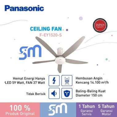 Panasonic FEY1520 Kipas Angin Plafon 60 Inch Silver