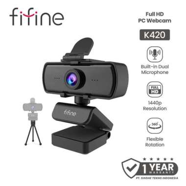 Fifine K420 / K 420 1440P 2K 4MP Full HD Webcam USB Laptop Streaming with Noise Cancelling Microphon