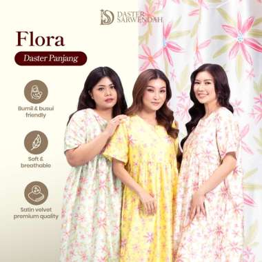 Daster Sarwendah - FLORA - Daster Panjang - Satin Velvet Tosca All Size fit to L