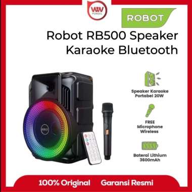 Robot RB500 Speaker Karaoke Bluetooth 5.0 Audio Wireless Black