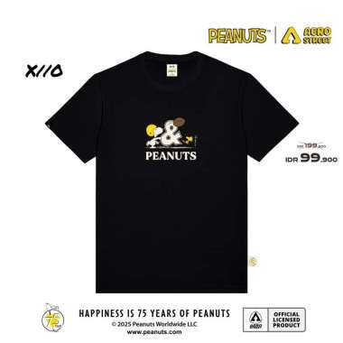Aerostreet T Shirt Snoopy & Woodstock Sports Hitam Kaos T Shirt AABAA M