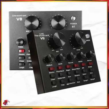 SOUNDCARD V8 MIXER MICROPHONE PROFESSIONAL LIVE AUDIO EXTERNAL BLUETOOTH KARAOKE