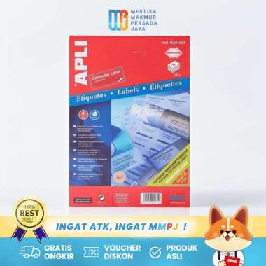 APLI Label Polyester Transparan 70 x 37 mm 120 Unit RA01224 β Stiker Printer Inkjet & Laser