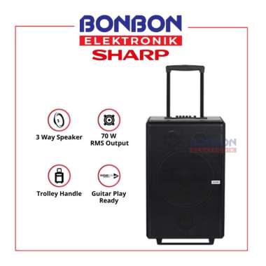 SHARP Speaker Trolley 15 Inch CBOX-TRB15MBS / CBOX TRB15MBS - 3 Way Speaker - Guitar Play Ready
