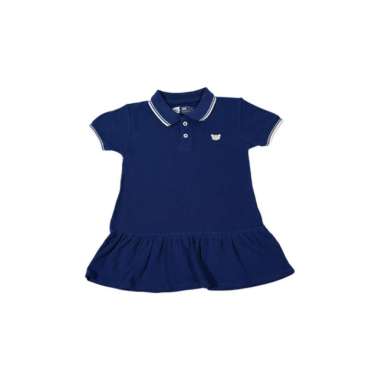 FLUFFY Dress Anak - Polo Shirt Dress - Fluffy Denim Original 4 Tahun Navy