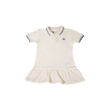 FLUFFY Dress Anak - Polo Shirt Dress - Fluffy Denim Original 4 Tahun Beige