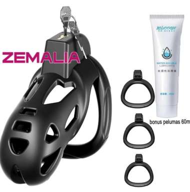 2024 Upgrade Cock Cage Lock Pria with 3 Size Base Ring