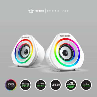 Speaker Gaming Stereo RGB Nemesis SPN-08 Falcon for Pc PUTIH