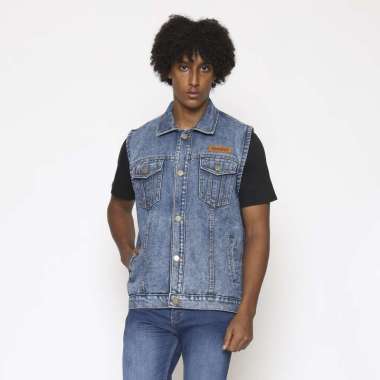 HEMMEH Jaket Rompi Denim Jaket Rompi Jeans Vest Denim Vest Jeans XL