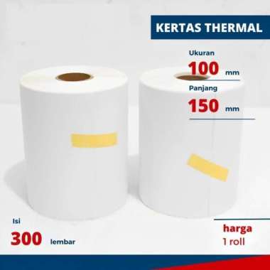 Stiker Kertas Sticker Direct Thermal Resi Pengiriman Label Barcode Printer Ukuran Kertas A6 1 Roll 3