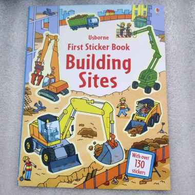 Usborne Sticker Book Anak Activity, Sticker Book Bahasa Inggris Building Sites