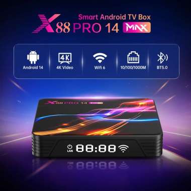 Smart Android Tv Box X88 PRO 14 MAX Chipset RK3528A RAM 4GB/64GB Android 14 Support WIFI6 RAM 4/64GB