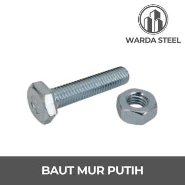 Baut Mur Putih M16 Kunci 24 Galvanis M16 X 35 MM