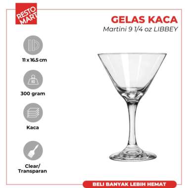 Gelas Cocktail 273 ml / Glass Martini LIBBEY Kaca 9.25 oz (2063045)(F4)