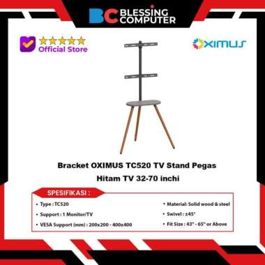 Bracket OXIMUS TC520 TV Stand Pegas Hitam TV 32-70 inchi