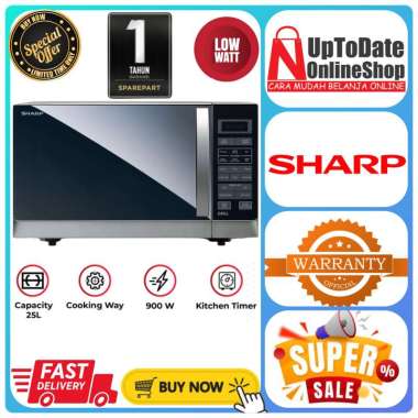 MICROWAVE OVEN GRILL SHARP R-728 R728 R 728 25L PREMIUM FULL GLASS DOOR SHARP MICROWAVE LOW WATT SHA