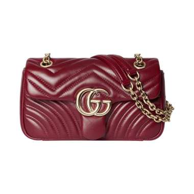 Gucci GG Marmont Small Shoulder Bag Rosso Ancora Ghw