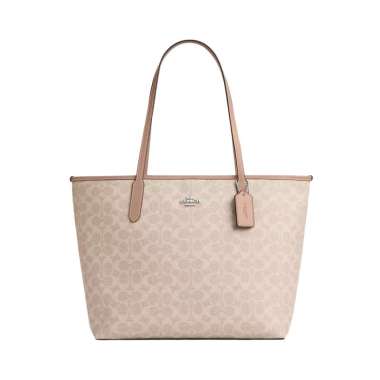 Coach City Tote Bag in Signature Canvas Sand/Taupe