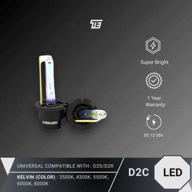 HDX D2C HID Bulbs compatible to D2S / D2R 6000K WHITE