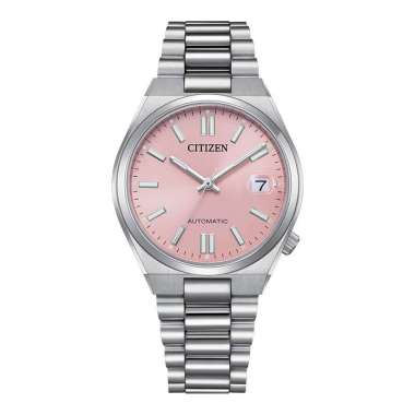 Jam Tangan Unisex Citizen Mechanical NJ0200-50Z Automatic Tsuyosa 37mm Pastel Pink Dial Stainless St