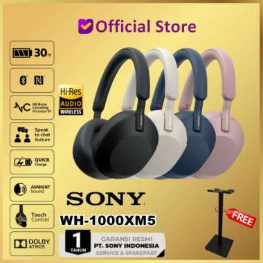 WH-1000XM5 WIRELESSPHONE WH1000XM5 WH 1000 XM5 WH1000 XM5 WH1000XM5 SMOKY BLUETOOTH EARPHONE Black