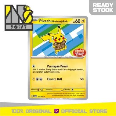 Jual Pokemon Tcg Indonesia - Pikachu Berkemeja Batik Flower Di