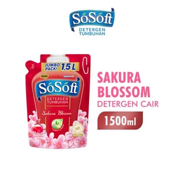 SO SOFT Detergen Cair Sakura Blossom Pouch 1500 ml