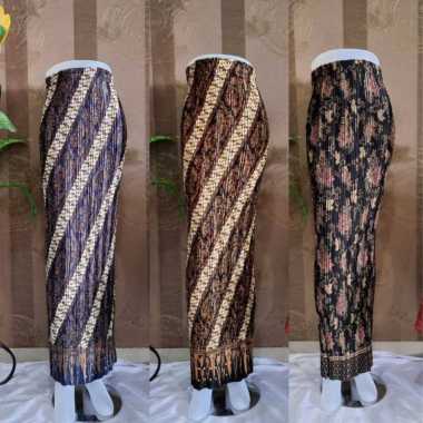 Rok Instan Modern Batik / Rok Bawahan Kebaya / Rok Plisket panjang Tanjung Biru